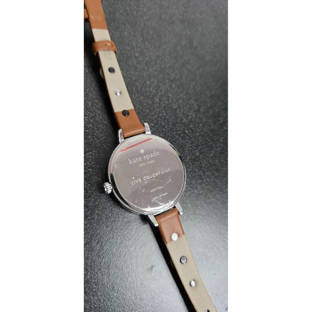 NEW Kate Spade New York Womens Metro Flower Watch Silver Leather‎ Boho Hippie